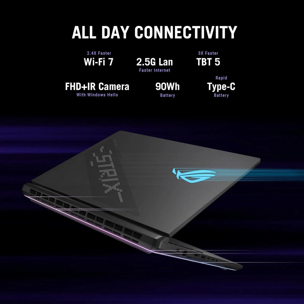 ASUS ROG Strix SCAR 18 (2025) Gaming Laptop, 18' ROG Nebula HDR 16:10 2.5K 240Hz/3ms, NVIDIA GeForce RTX 5090, Intel Core Ultra 9 275HX, 32GB DDR5, 2TB PCIe Gen 4 SSD, Wi-Fi 7, Win 11 Pro, G835LX-XS97