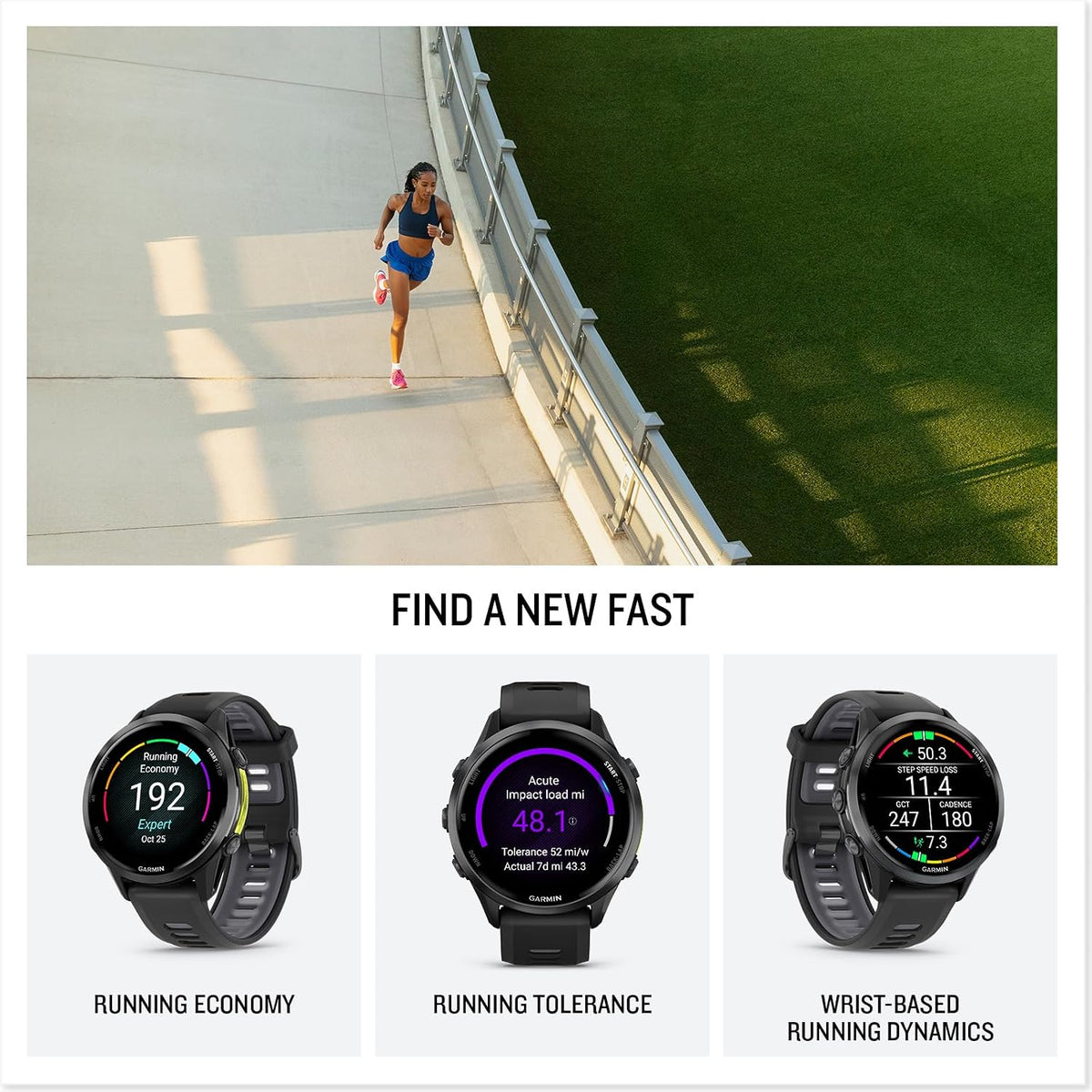 Garmin Forerunner 970 Running Smartwatch, GPS Fitness Smart Watch for Men and Women, Carbon Gray DLC Titanium with Black Case and Black/Translucent Whitestone Band Bundle with P-Bank + More