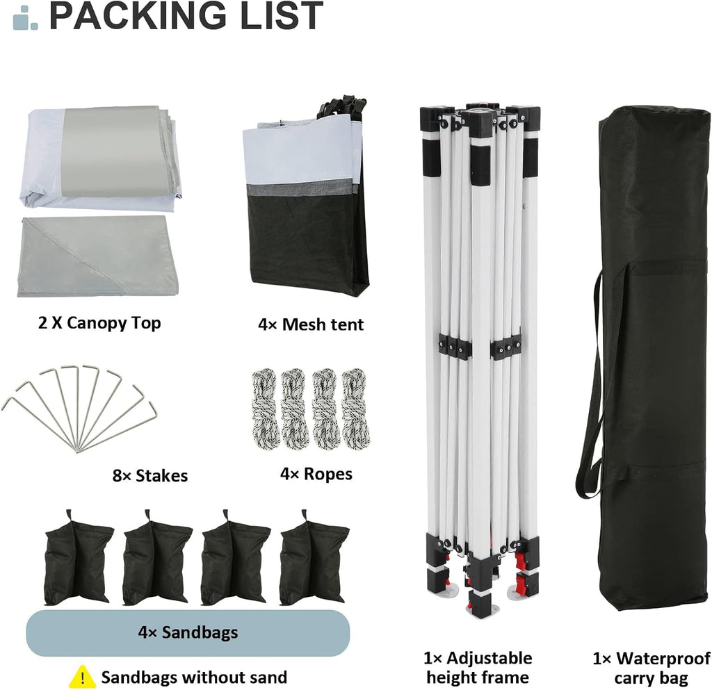 COBIZI 12x12 Pop up Gazebo On Clearance with Mosquito Netting,Waterproof Roof & Sandbags,Outdoor Canopy Tent with 4 Ropes,8 Stakes,Carrying Bag,Patio Portable Gazebo for Garden,Backyard,Lawn,Darkgrey