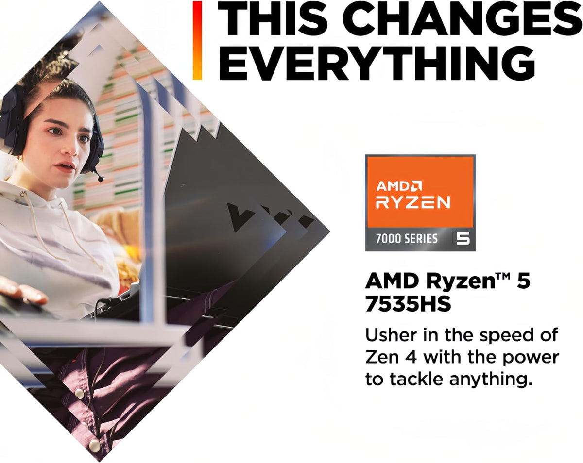 HP Victus 15.6' FHD 144Hz Gaming Laptop, AMD Ryzen 5-7535HS, AMD Radeon RX 6550M (Beats RTX 2050), Backlit Keyboard, Windows 11 Home, w/Cloth (64GB RAM |1TB PCIe SSD)
