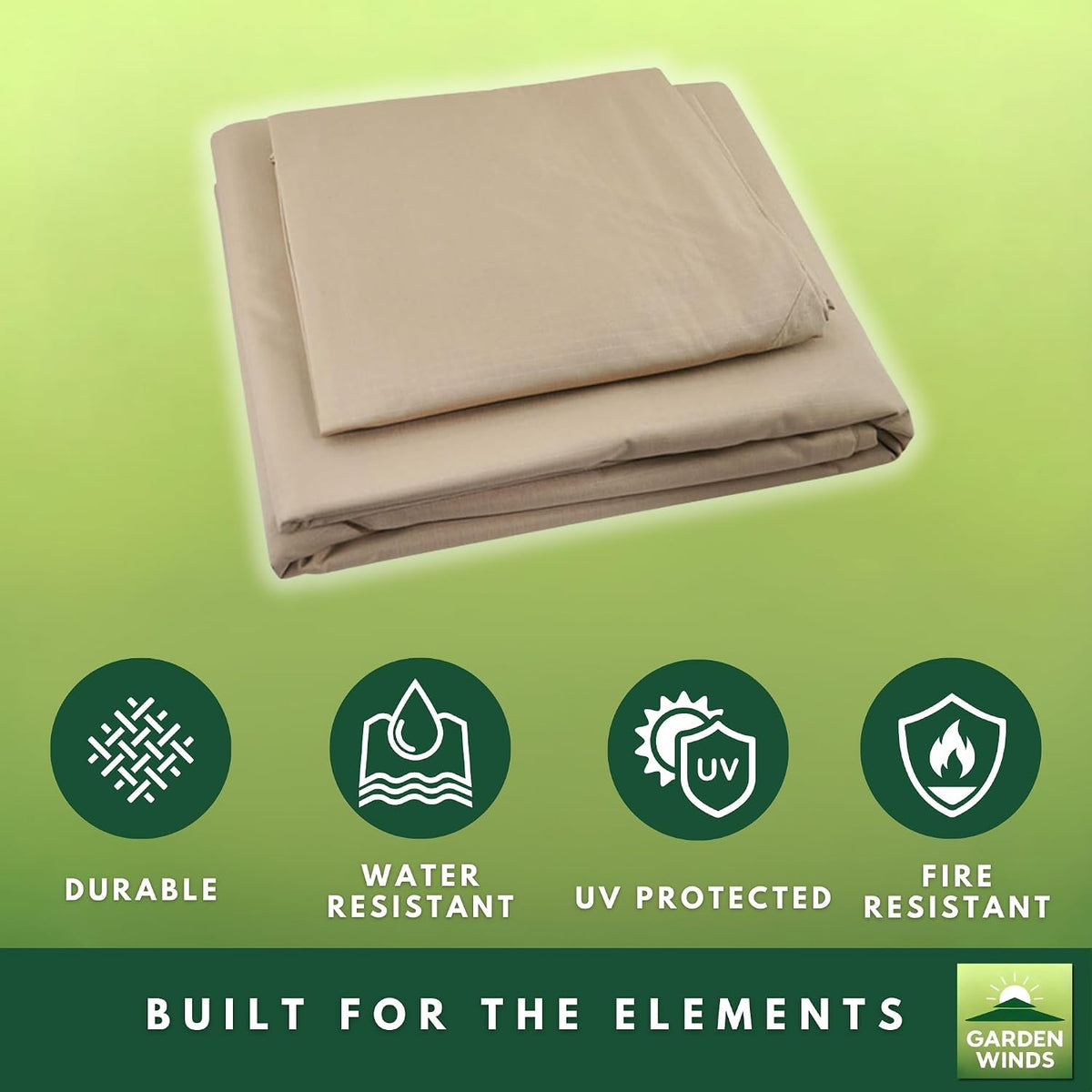 Garden Winds Reinforced Replacement Canopy Top Cover Compatible with The A101007600, A101007603, A101007604 Broyhill Eagle Brooke Ashford Asheville 10' x 12' Gazebo - Classic Sand, RipLock 350