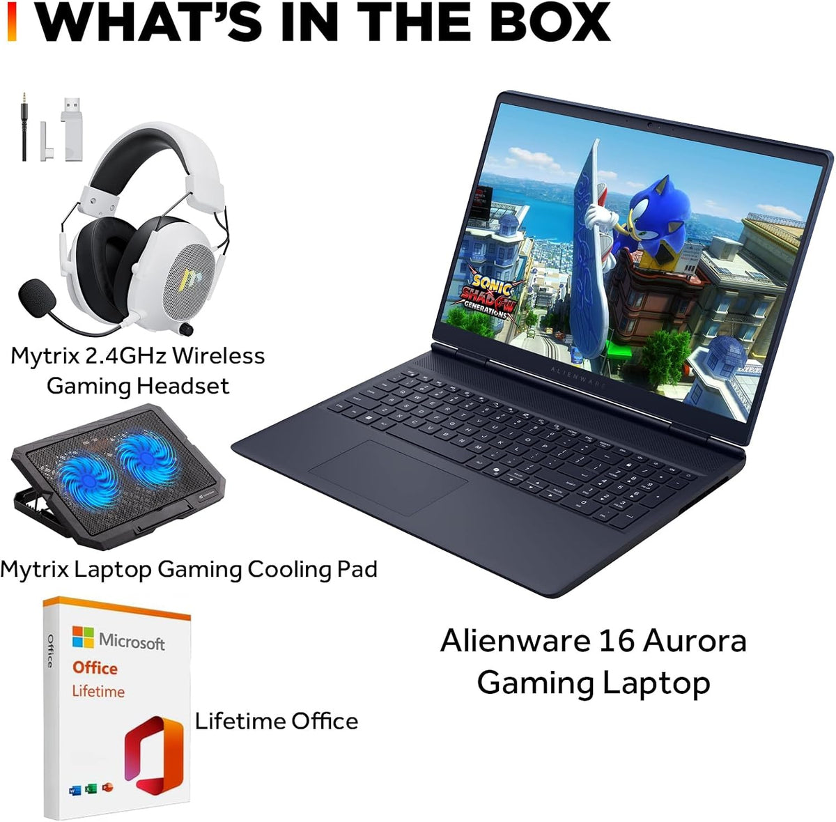 Alienware 16 Aurora Laptop, 16' WQXGA 120Hz Display, Intel Core 7-240H Series 2, NVIDIA GeForce RTX 5060, 32GB DDR5 RAM, 1TB SSD, Wi-Fi 7, Windows 11 Pro, w/Mytrix Accessory & Lifetime Office - Blue
