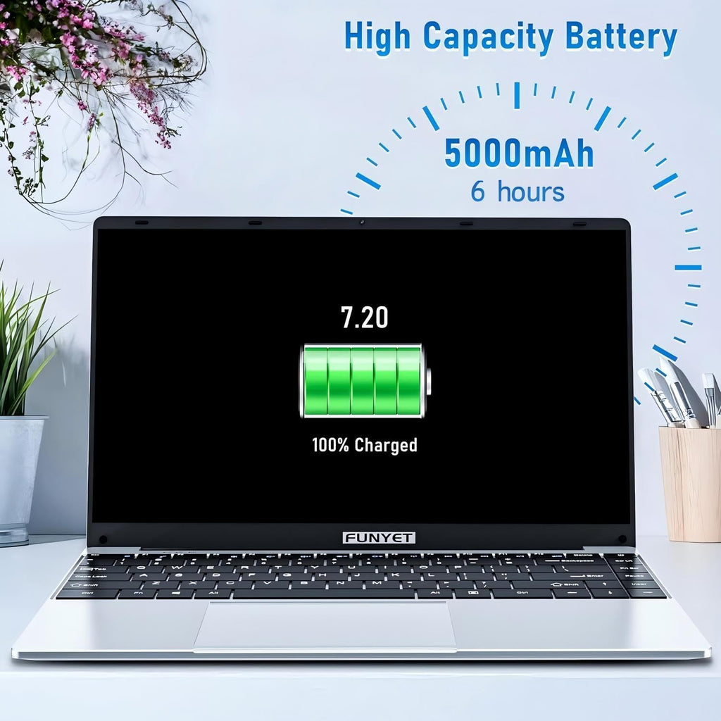 FUNYET Laptop Computer, Gaming Laptops 2026, 14 Inch Lap Top PC Windows 11 Pro, 8GB RAM 256GB SSD, Intel N5095 Processor(up to 2.9 GHz), Office 365, for Business and Students, 2-Year Warranty