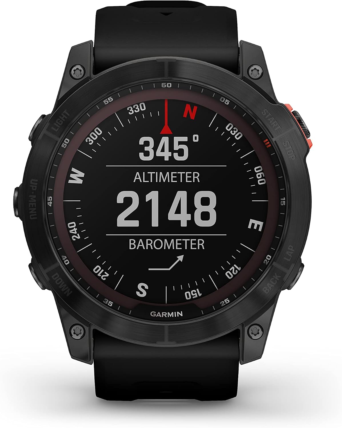 Garmin Fenix 7X Solar-Powered Waterproof 1.4-Inch Display Multisport GPS Watch with Built-in LED Flashlight and Bluetooth (Slate Gray with Black Band)