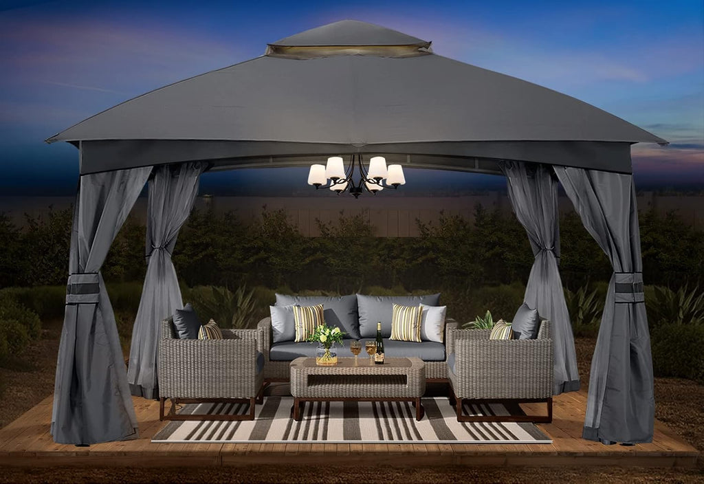 ABCCANOPY 8x8 Outdoor Gazebo - Patio Gazebo with Mosquito Netting, Outdoor Canopies for Shade and Rain for Lawn, Garden, Backyard & Deck (Dark Gray)