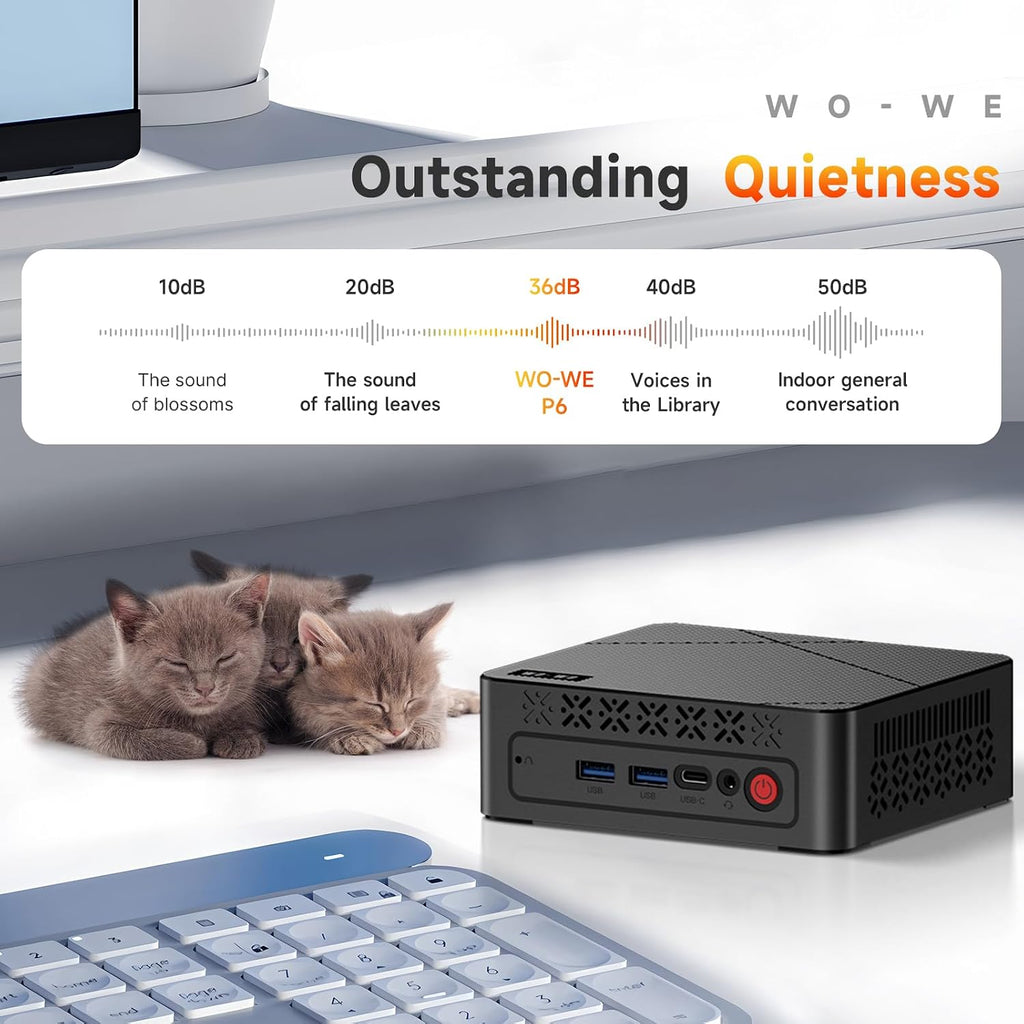 wo-we P6 Mini PC AMD Ryzen 5 3550H(Beats N150/N100/N97) Mini Computers, 16GB DDR4 RAM 512GB NVME SSD Gaming PC,Triple Display Dual HDMI Port&USB-C, WiFi 5/Bluetooth 5.0