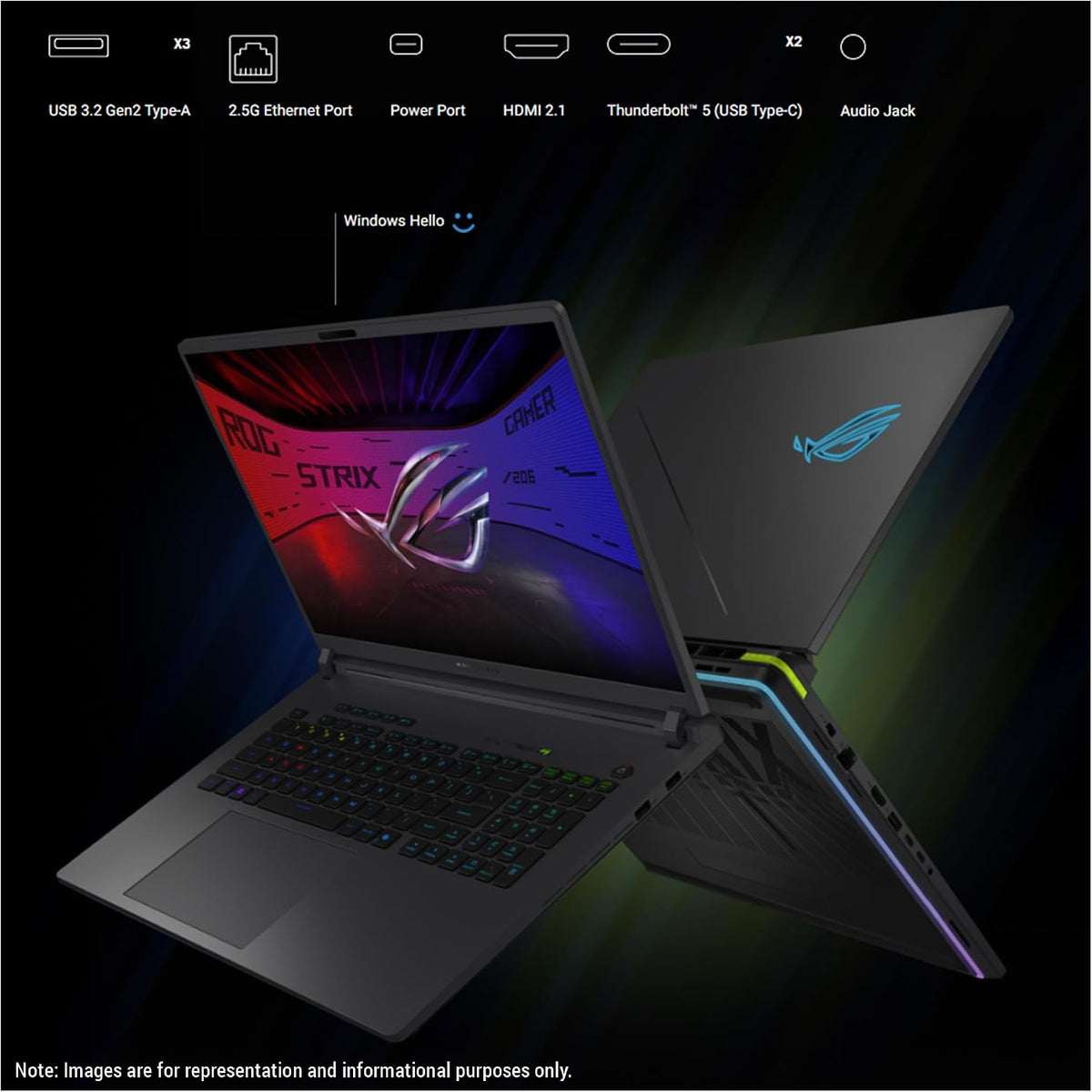 ASUS ROG Strix G18 Gaming Laptop, Intel Ultra 9-275HX, 32 GB DDR5 RAM, 1 TB PCIe SSD, 18' 2.5K (2560x1600) Display, Nvidia G-Force RTX 5060, Backlit Chiclet 4-Zone RGB Keyboard, W11 Home, Eclipse Gray