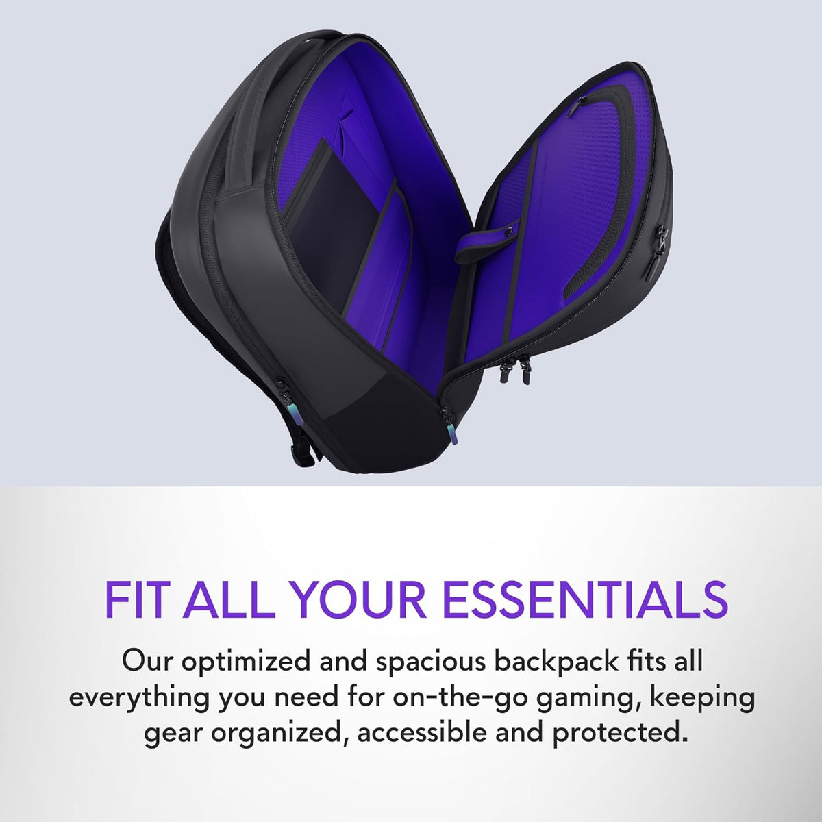Alienware 18 Backpack - AW7825P - 28L Capacity, 3D Breathable Mesh, Magnetic Pocket Organizers, RFID Safe Pocket, Weather resistant, 3D Iridescent Reflective Alienware logo - Alienware Black
