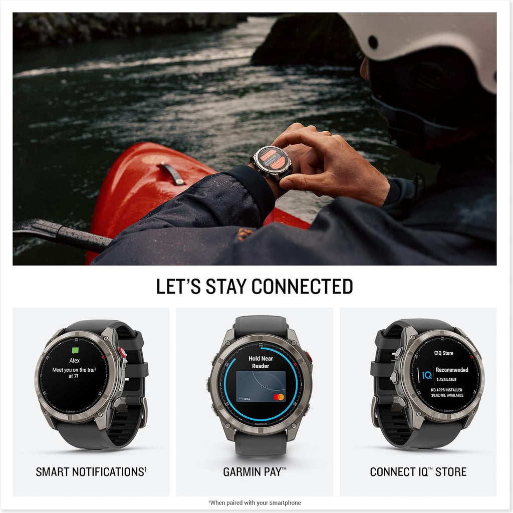 Garmin Fenix 8 Pro, 51mm, AMOLED Display, inReach Technology, Premium Connected Multisport Fitness Tracker GPS Smartwatch, Sapphire Titanium with Graphite/Black Silicone Band