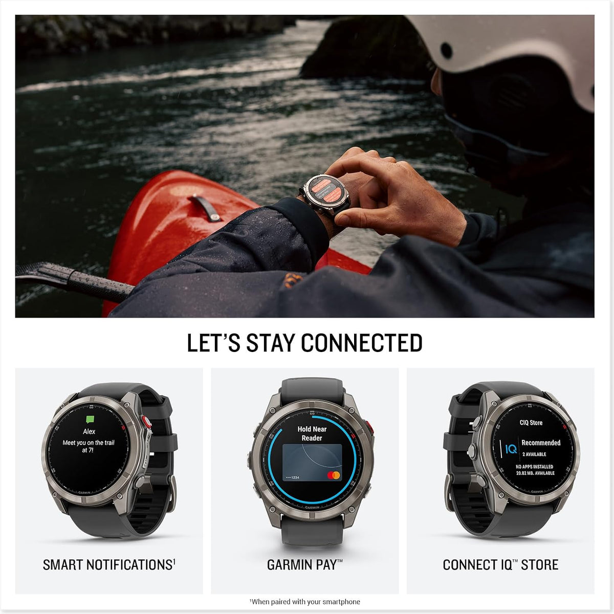 PlayBetter Garmin Fenix 8 Pro AMOLED Sapphire (51mm, Titanium/Graphite) Multisport GPS Smartwatch Bundle - 1.4' Touchscreen, inReach Technology Portable Charger & Screen Protectors