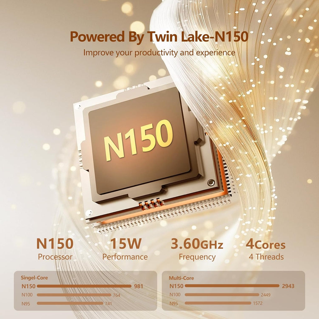 2026 Laptop, 15.6 Inch Laptop Computer with N150 Processor(up to 3.6GHz), 16GB RAM 1TB SSD,Backlit Keyboard with Fingerprint Unlocking, FHD 1920*1080,WiFi 5,BT 4.2, Laptop for Business Student