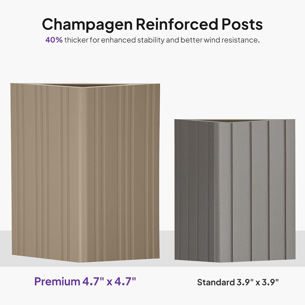 PURPLE LEAF Outdoor Gazebo 13'X17'，Champagne Hardtop Gazebo with Galvanized Steel Double Roof, Permanent Patio Gazebo with Curtains and Netting for Patio Lawn Garden and Deck