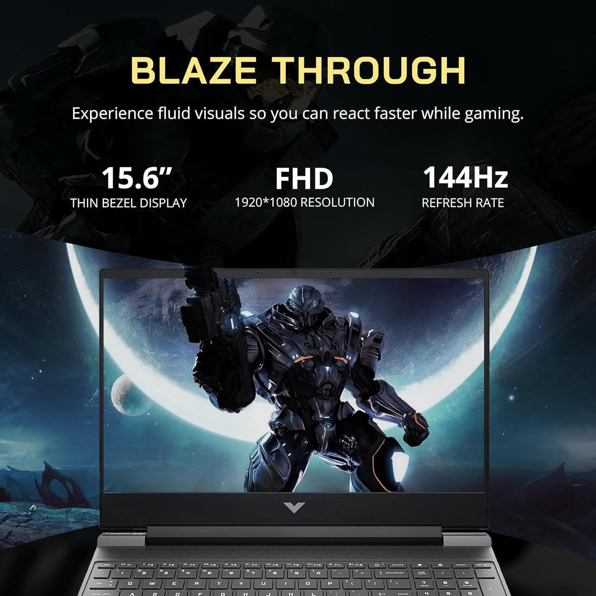HP Victus 15.6-inch FHD 144Hz Gaming Laptop， Intel Core i5-13420H， NVIDIA GeForce RTX 4050 6GB，Wi-Fi 6，Bluetooth 5.3 ，Win11 Home，w/Cloth (16GB RAM | 1TB PCIe SSD)