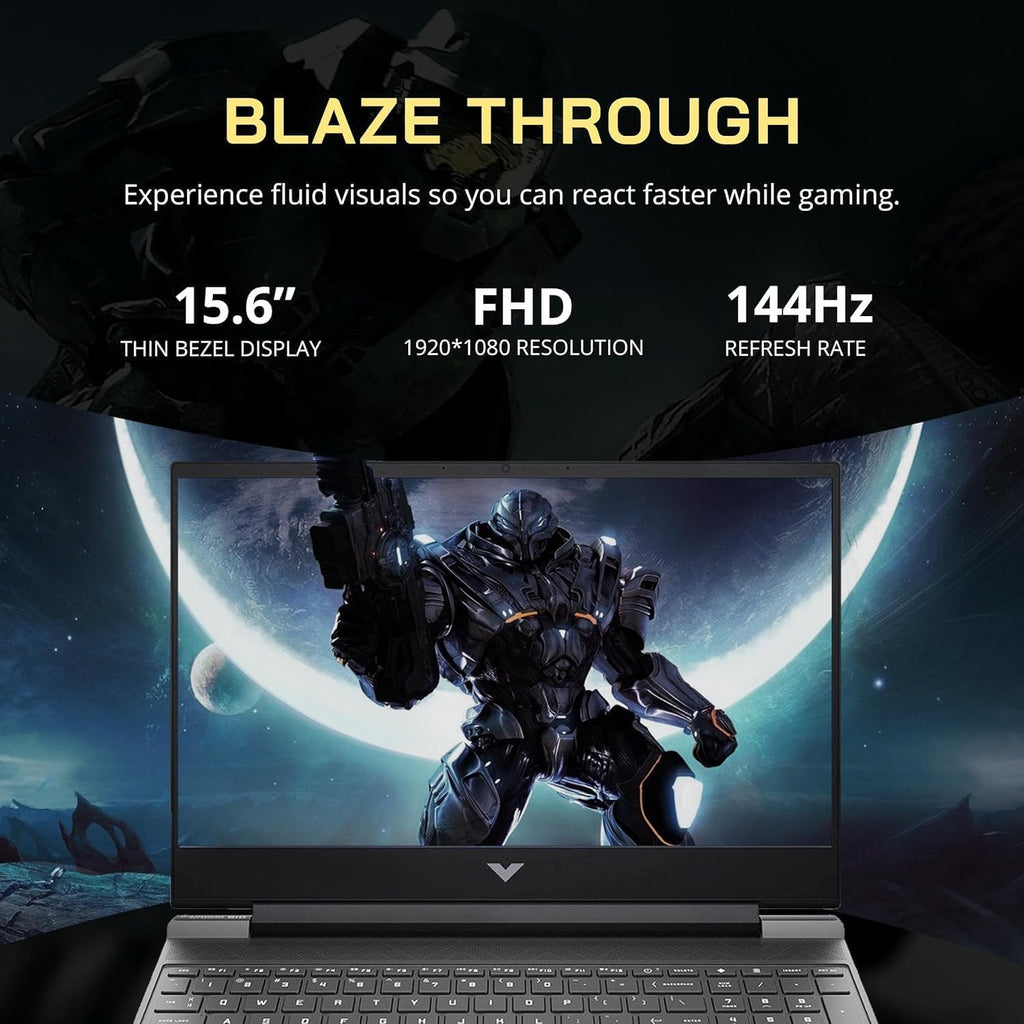 HP Victus 15.6-inch FHD 144Hz Gaming Laptop， Intel Core i5-13420H， NVIDIA GeForce RTX 4050 6GB，Wi-Fi 6，Bluetooth 5.3 ，Win11 Home，w/Cloth (32GB RAM | 1TB PCIe SSD)