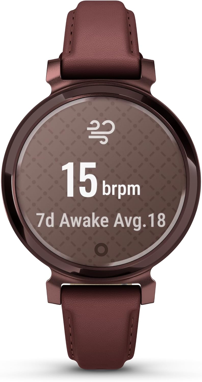 Garmin Lily 2, Small and Stylish Smartwatch, Hidden Display, Patterned Lens, Up to 5 Days Battery Life, Mulberry (Renewed)