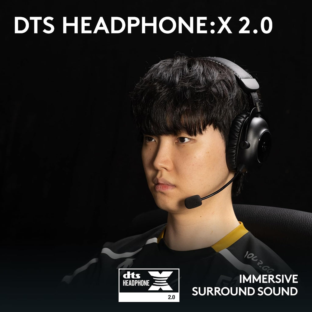 Logitech G PRO X 2 Lightspeed Wireless Gaming Headset, Detachable Boom Mic, 50mm Graphene Drivers, DTS:X Headphone 2.0—7.1 Surround, Bluetooth/USB/3.5mm Aux, for PC, PS5, PS4, Nintendo Switch - Black