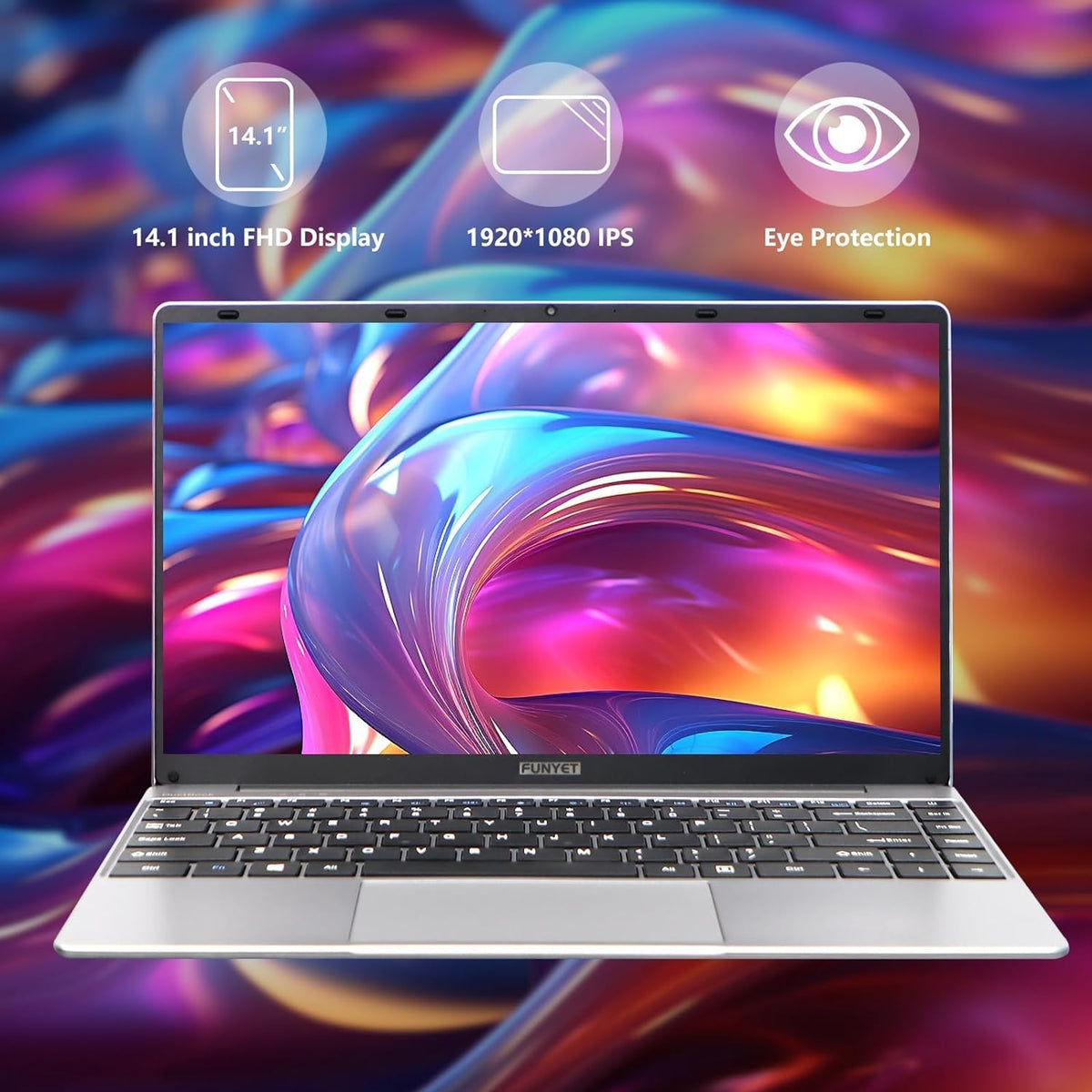 FUNYET Laptop Computer, Gaming Laptops 2026, 14 Inch Lap Top PC Windows 11 Pro, 8GB RAM 256GB SSD, Intel N5095 Processor(up to 2.9 GHz), Office 365, for Business and Students, 2-Year Warranty
