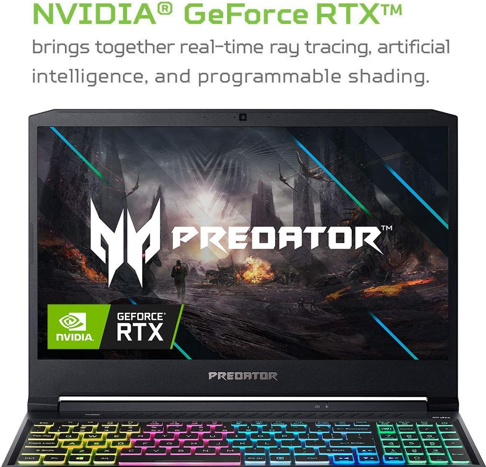Acer Predator Helios 300 Gaming Laptop, Intel i7-10750H, NVIDIA GeForce RTX 2060 6GB, 15.6' Full HD 144Hz 3ms IPS Display, 16GB Dual-Channel DDR4, 512GB NVMe SSD, Wi-Fi 6, RGB Keyboard, PH315-53-72XD