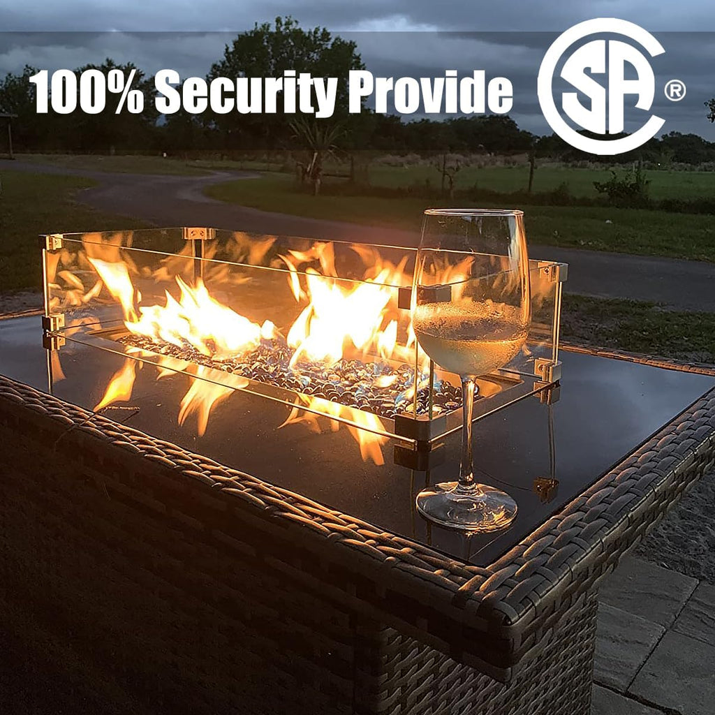 LayinSun 11 Pieces Patio Furniture Set with Fire Pit Table, Black Rattan Modular Sectional Outdoor Conversation Sofa Set, Swivel Rocking Chairs Set