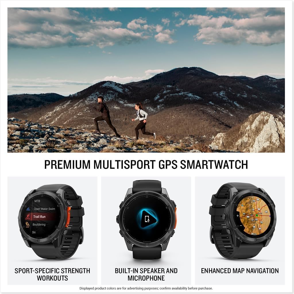 PlayBetter Garmin Fenix 8 AMOLED (51mm, Slate Gray/Black) Multisport GPS Smartwatch Bundle - 1.4' Touchscreen, Built-in LED Flashlight Portable Charger & Screen Protectors