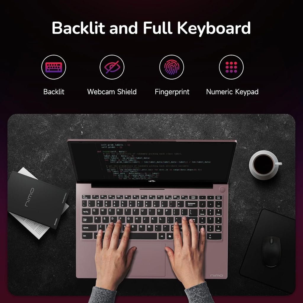 NIMO 15.6' IPS FHD-Gaming-Laptop, 8 Cores AMD Ryzen 7 6800H 16GB DDR5 RAM 512GB SSD (Beat i7-12700H, Up to 4.7GHz) AMD Radeon 680M GPU-Computer with 100W Type-C Backlit Keyboard, Fingerprint