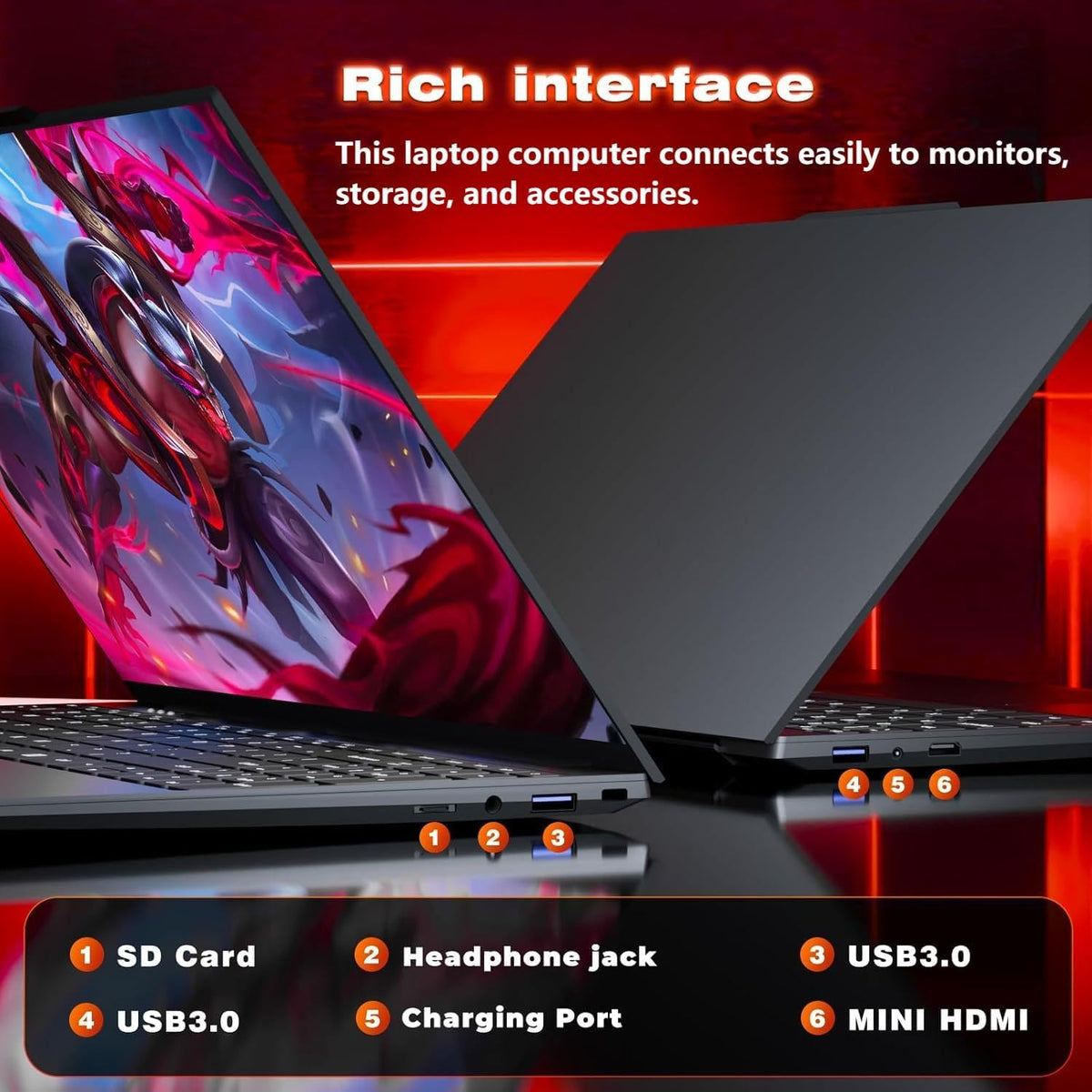 DUNHOO Laptop, 15.6 inch Laptops with N150 Processor(Beat to i3-1115G4, up to 3.6GHz), Gaming Laptop 16GB RAM 512GB SSD, Laptops Computer Metal Shell, Fingerprint Unlock, MINI HDMI 100W Webcam Numpad