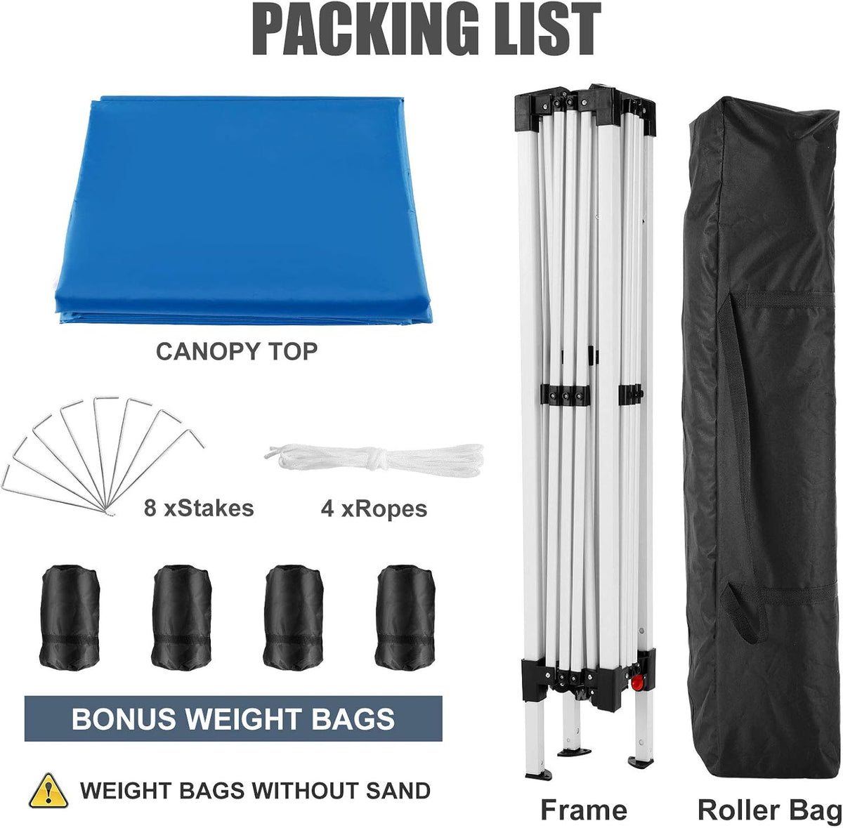 COBIZI Pop-Up-Pavillon, 3 x 3 m, Wasserdicht, sofortige Baldachin, silberbeschichtet, 99% UV-Schutz, mit verstellbaren Beinhöhen, 4 Gewichtstaschen, Heringen und Seilen (Blau)