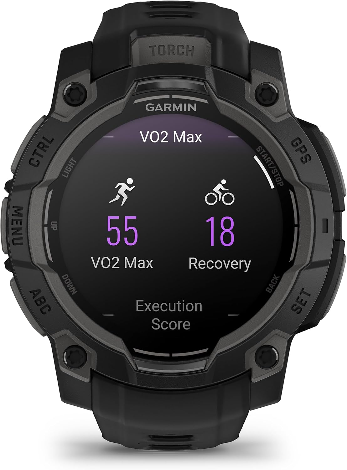 Garmin Instinct® 3 50mm, AMOLED Display, Rugged Outdoor GPS Smartwatch, Metal-Reinforced Bezel, Built-in Flashlight, Up to 18 Days of Battery Life, Charcoal