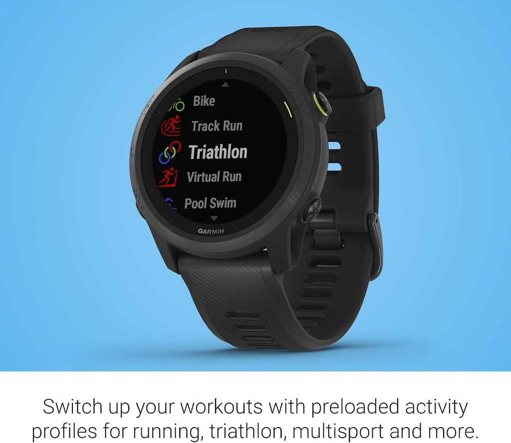 Garmin Forerunner 745, GPS Running Watch, Detailed Training Stats and On-Device Workouts, Essential Smartwatch Functions, Black (010-02445-00) (Renewed)