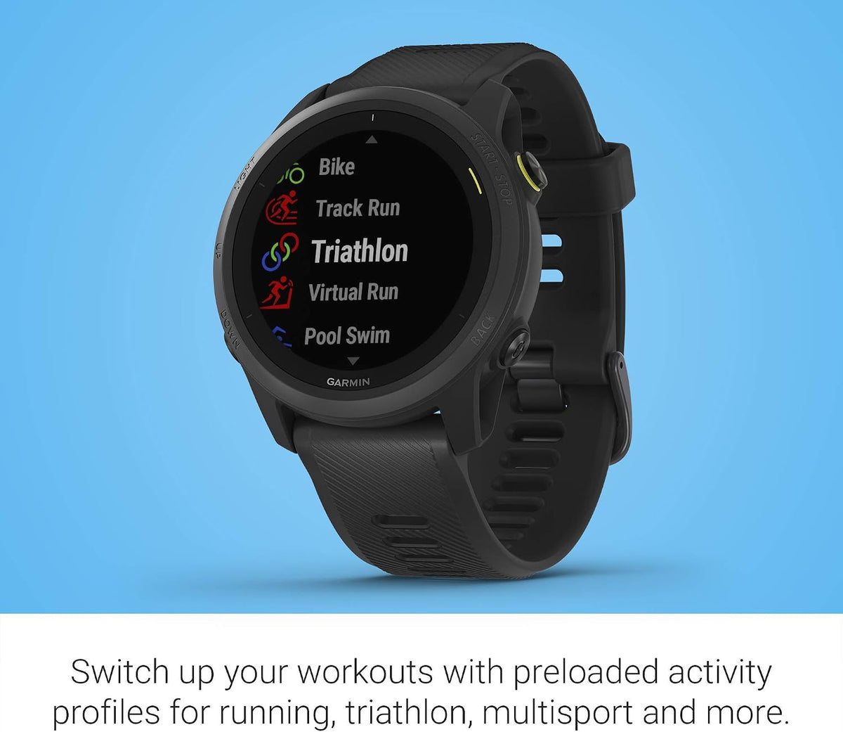 Garmin Forerunner 745, GPS Running Watch, Detailed Training Stats and On-Device Workouts, Essential Smartwatch Functions, Black (010-02445-00) (Renewed)