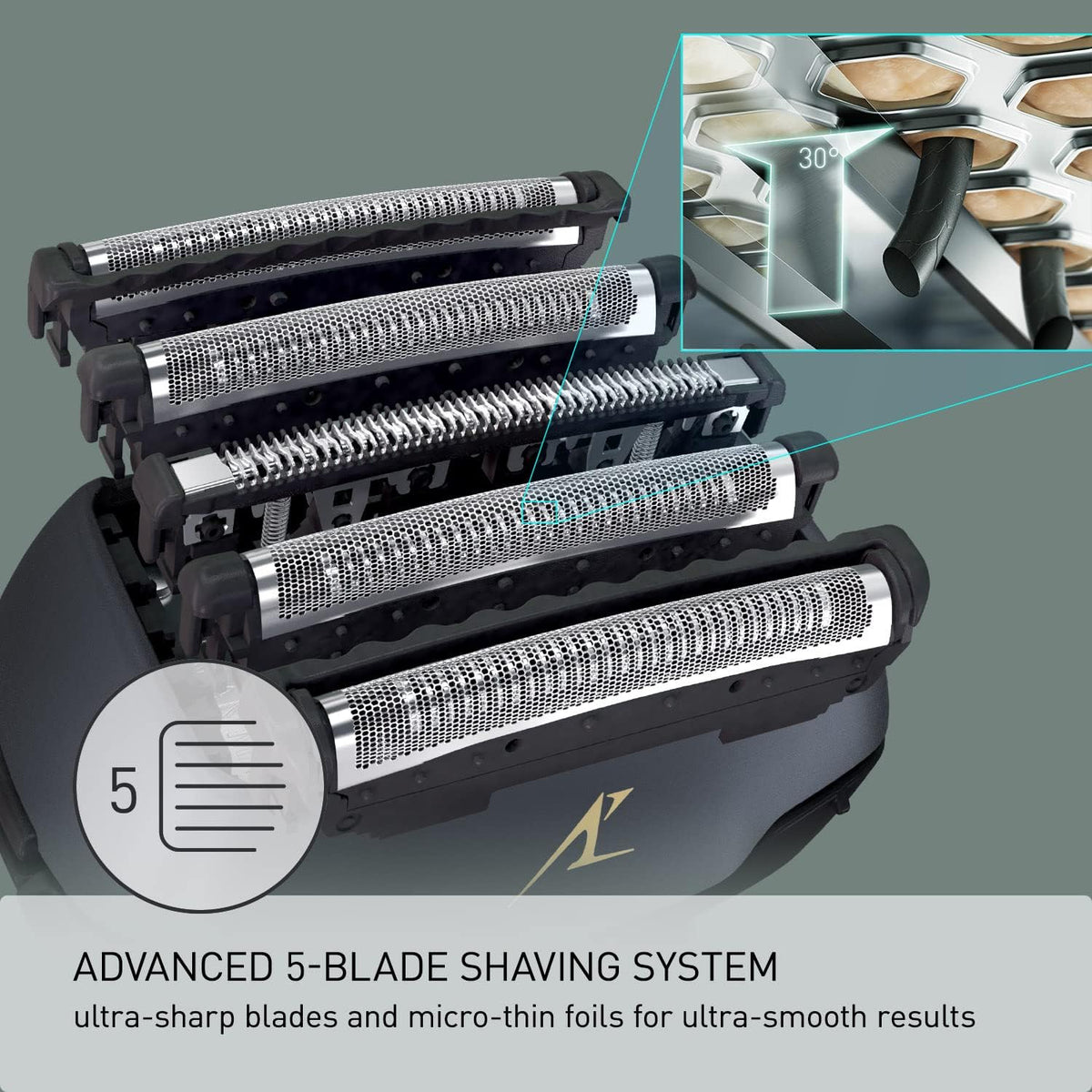 Panasonic ARC5 Electric Razor for Men with Pop-up Trimmer, Wet Dry 5-Blade Electric Shaver with Intelligent Shave Sensor and 16D Flexible Pivoting Head - ES-LV67-K (Black) (Renewed)
