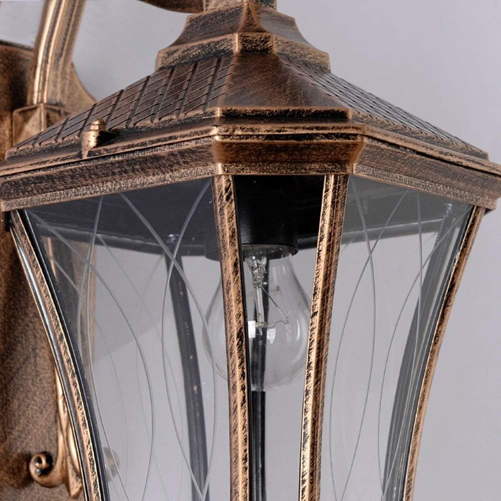 Wall Mounted Light E27 Traditional Outdoor Waterproof Wall Light, Wall Mounted Lighting Fixtures Decoration, Pavilion Garden Balcony Lighting Sconces Lamp Reading Light (Color : Bronze)