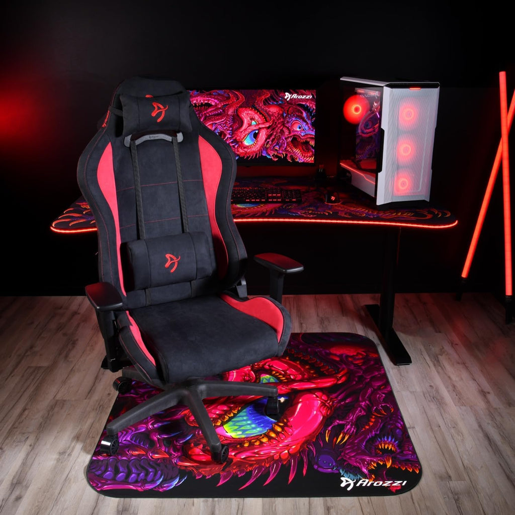 Arozzi Arena Gaming Desk Mat, Full Surface Custom DeskPad, Interchangeable, Water Resistant & Washable Computer Desk Mouse Pad with Stitched Edges (D045)