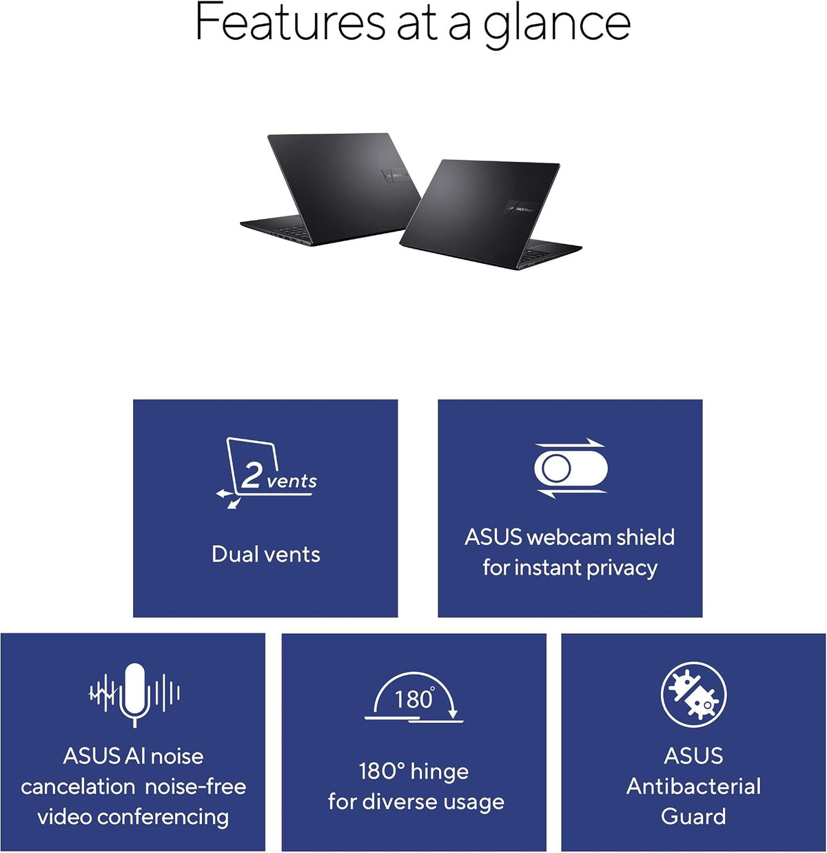 ASUS Vivobook 16 Laptop, 16' WUXGA (1920 x 1200) 16:10 Display, Intel Core i5-13500H CPU, Intel UHD Graphics, 8GB RAM, 512GB SSD, Windows 11 Home, Indie Black, F1605VA-DS52