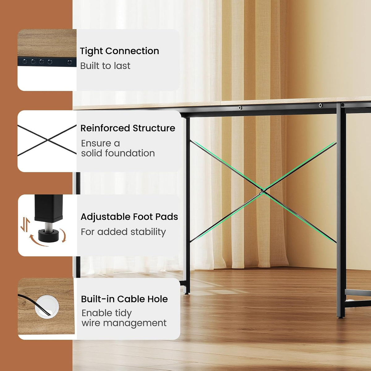 Tangkula L-Shaped Computer Desk with Power Outlets, 95' Long 2-Person Desk with Monitor Shelf, Modern Corner Desk Gaming Table with USB Ports for Home Office