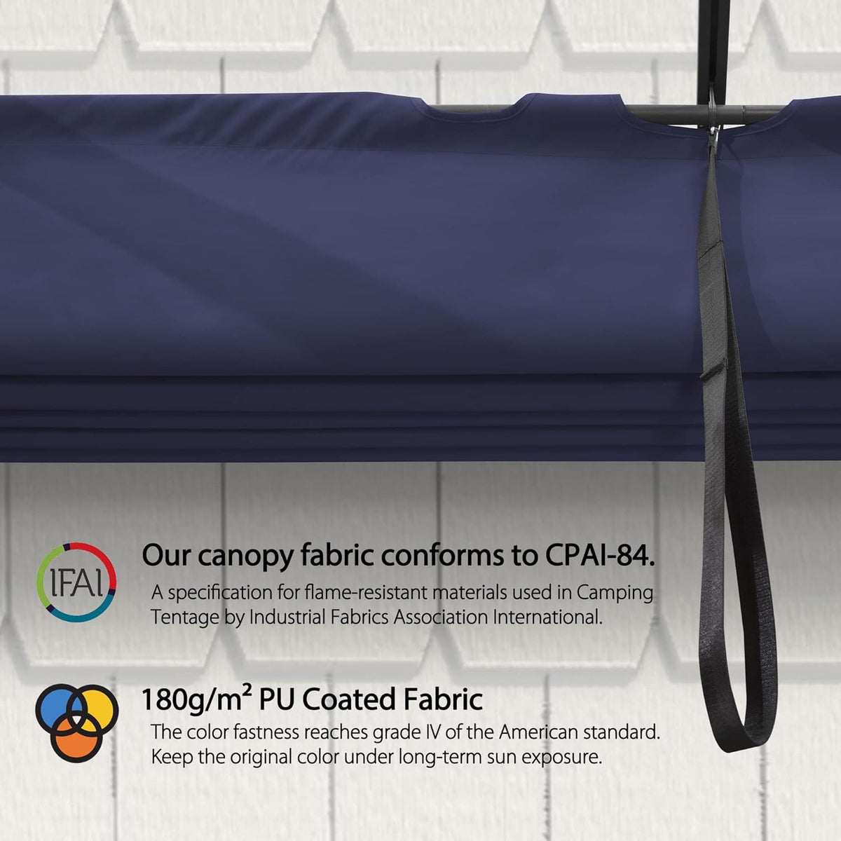 PURPLE LEAF Pergola Shade Cover for 10' X 13' Deck Porch Outside Outdoor Retractable Durable Fabric Canopy Replacement Top Only Navy Blue