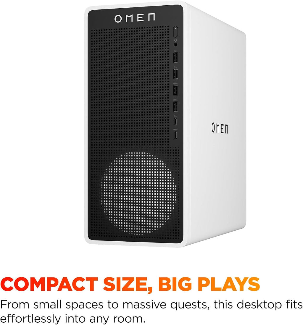 HP OMEN 16L Gaming Desktop PC, Intel Core Ultra 5 225F, 8 GB RAM, 512 GB SSD, NVIDIA GeForce RTX 3050, Windows 11 Home, Microsoft Copilot, Panda Metal, TG03-0110 (2025)