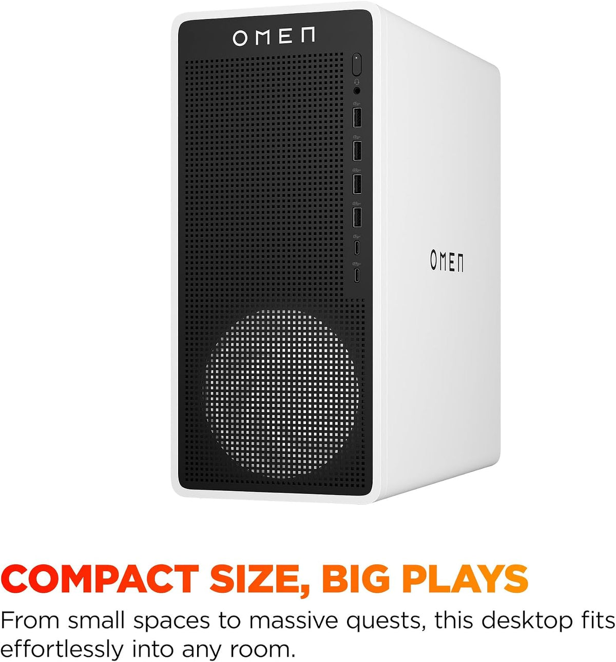 HP OMEN 16L Gaming Desktop PC, Intel Core Ultra 5 225F, 8 GB RAM, 512 GB SSD, NVIDIA GeForce RTX 3050, Windows 11 Home, Microsoft Copilot, Panda Metal, TG03-0110 (2025)
