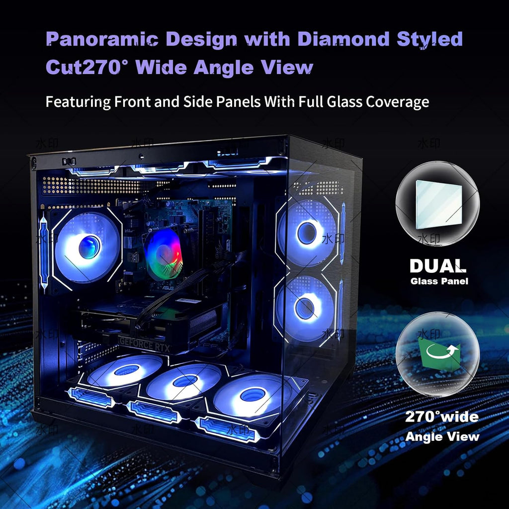 Gaming PC Desktop Computer – Ryzen 7 5800X up to 4.7GHz, GeForce RTX 4060 8GB GDDR6, 16GB DDR4 RAM, 1TB NVMe SSD, WiFi 6 & BT 5.4, 9× ARGB Fans, 650W PSU, Windows 11 Pro