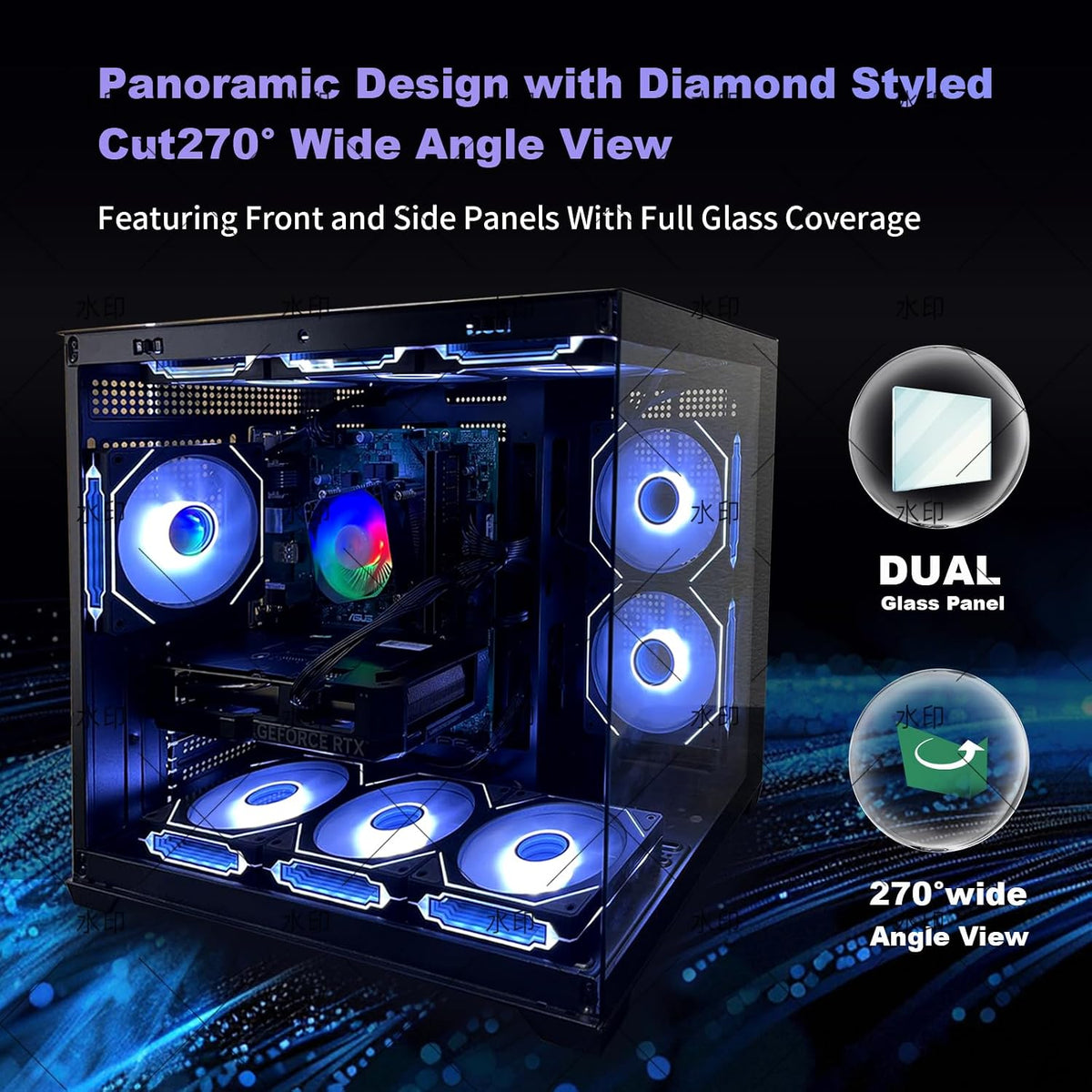 Gaming PC Desktop Computer – Ryzen 7 5800X up to 4.7GHz, GeForce RTX 4060 8GB GDDR6, 16GB DDR4 RAM, 1TB NVMe SSD, WiFi 6 & BT 5.4, 9× ARGB Fans, 650W PSU, Windows 11 Pro