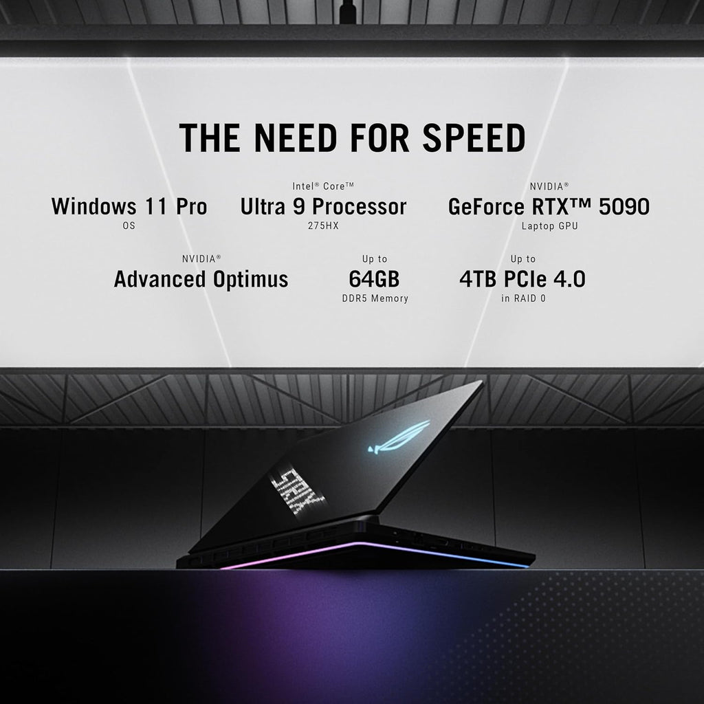 ASUS ROG Strix SCAR 18 (2025) Gaming Laptop, 18' ROG Nebula HDR 16:10 2.5K 240Hz/3ms, NVIDIA® GeForce RTX™ 5080, Intel® Core™ Ultra 9 275HX, 32GB DDR5-5600, 2TB PCIe Gen 4 SSD, Wi-Fi 7, Windows 11 Pro
