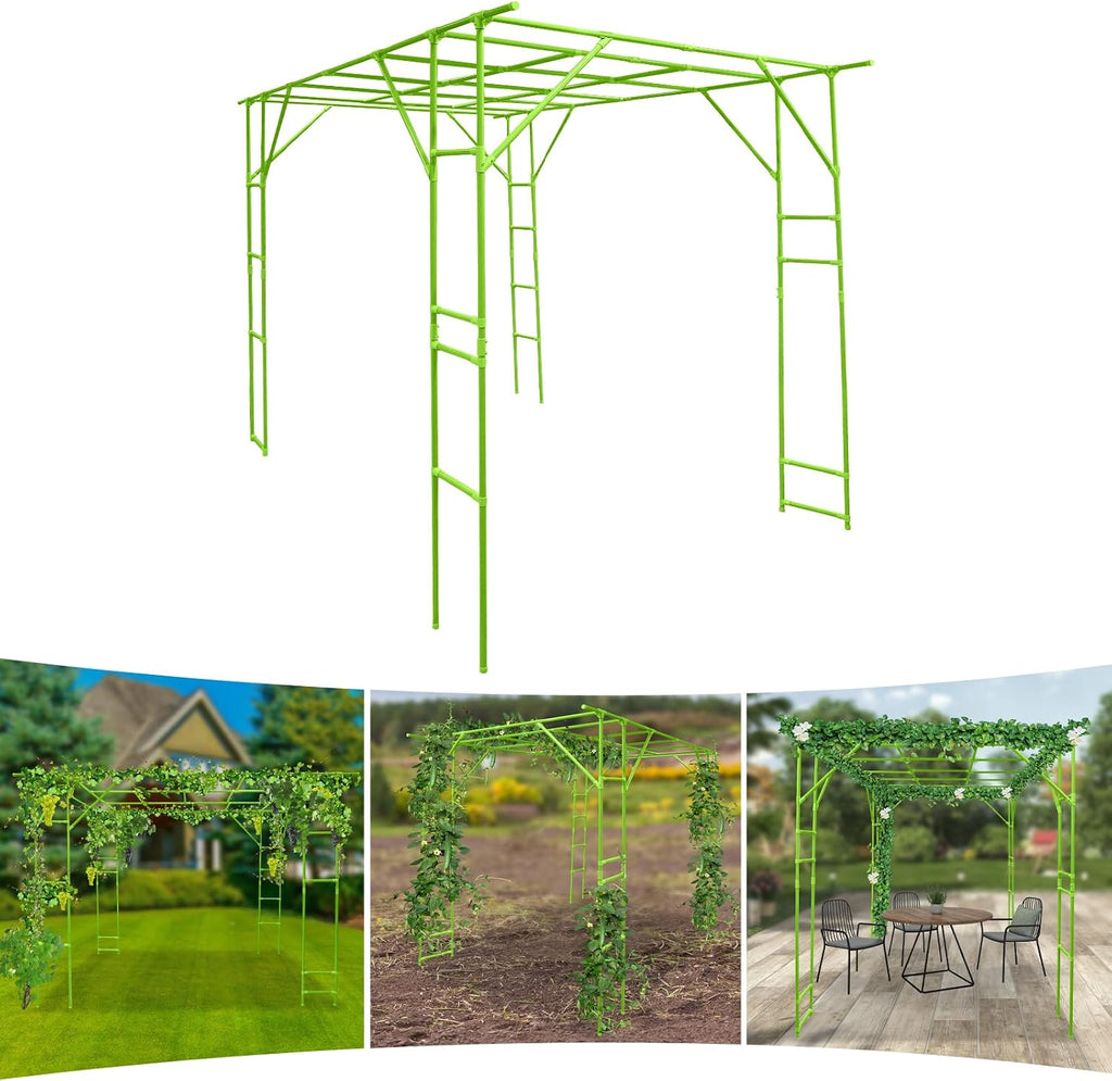 Bacocoo Plant Climbing Stand, Outdoor Plant Support Rack, Heavy Duty Steel & ABS with PE Coating for Vines, Flowers, Vegetables - Easy Install for Garden, Yard, Patio Decoration of Pavilions. (Green)