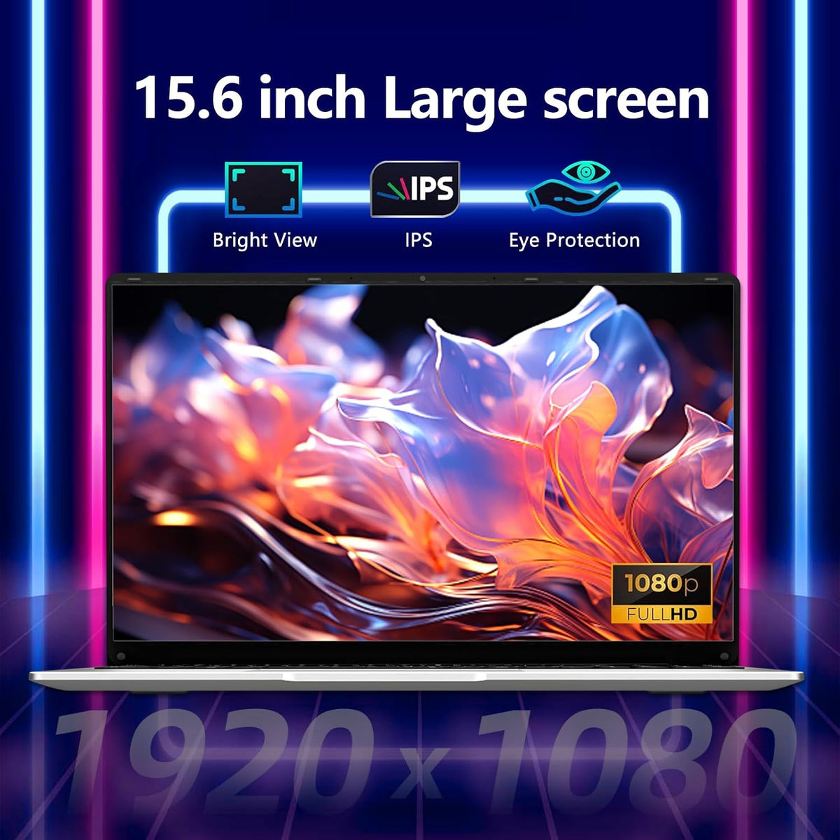 Laptop, 15.6 inch Laptops Celeron N4000 Processor with 8GB RAM 256GB SSD, FHD 1920*1080P, 180°Opening, Slim Light Netbook WiFi5 Mini-HDMI BT5.0, Thin & Light Lap Top for Student Business Work