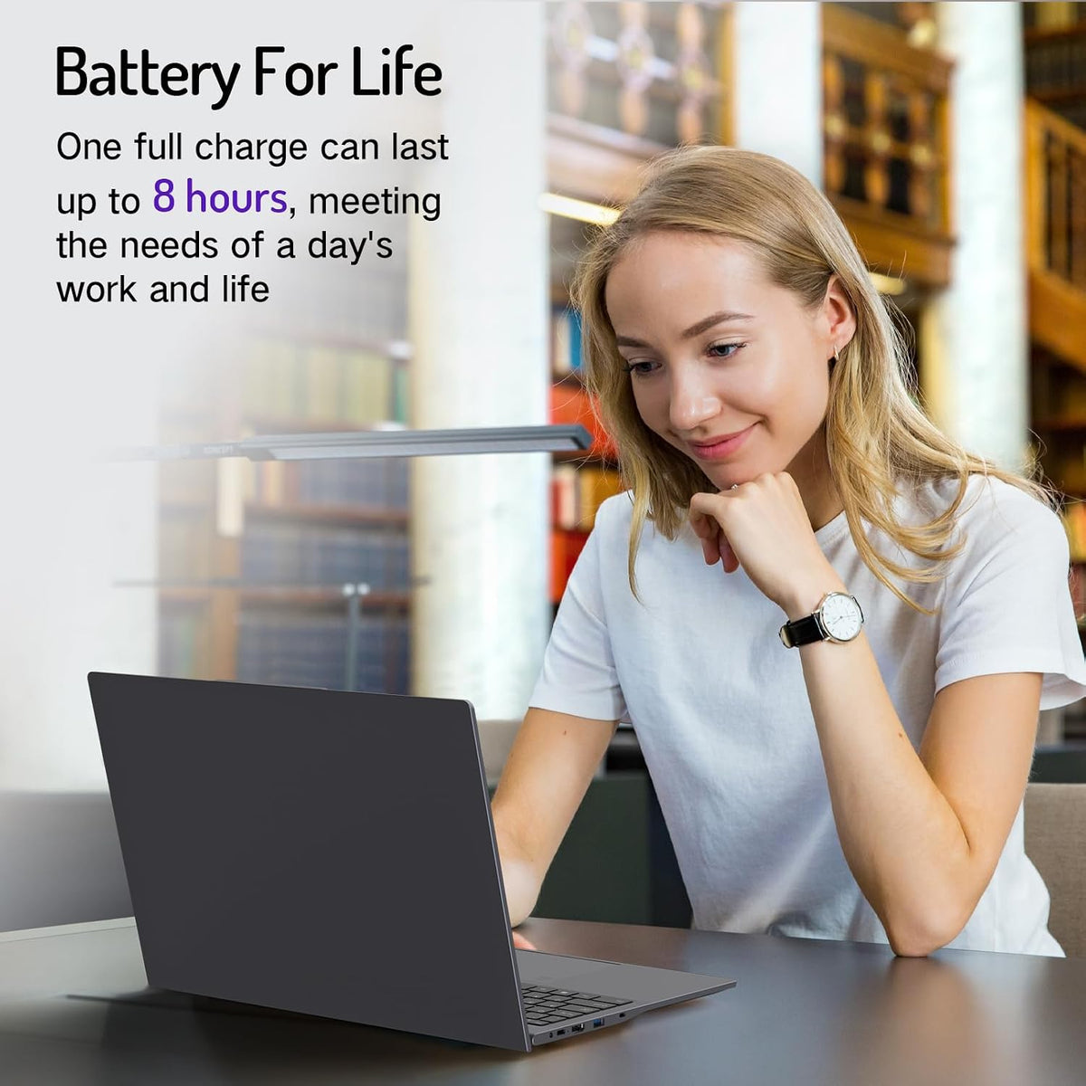 DERE 14 inch Laptop,Gaming PC Coumpter,8GB RAM 256GB SSD| 1920x1200 FHD+ IPS Display| N5805|Win11,HDMI & Wi-Fi|for Study, Office,Business,|Silver Gray