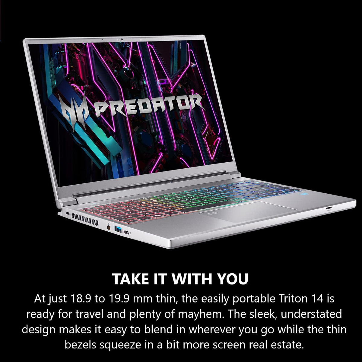 Acer Predator Triton 14 Gaming/Creator Laptop | 13th Gen Intel i7-13700H | NVIDIA GeForce RTX 4050 | 14' WUXGA 165Hz G-SYNC Display | 16GB LPDDR5 | 512GB PCIe Gen 4 SSD | Killer WiFi 6E | PT14-51-78B4