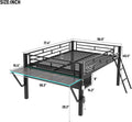 Bellemave Full Loft Bed with Desk, Gaming mid loft Bed with Desk, LED for Adults, Teens, Kids, Black