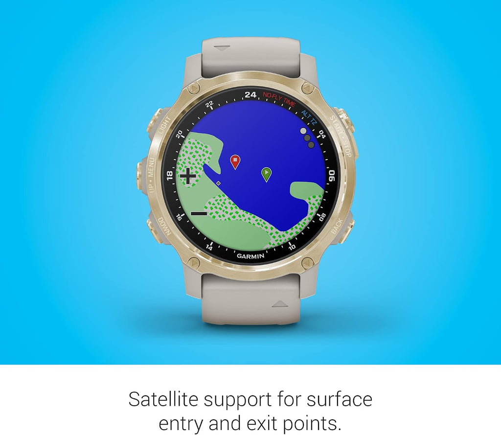 Garmin Descent Mk2S, Smaller-Sized Watch-Style Dive Computer, Multisport Training/Smart Features, Light Gold with Light Sand Silicone Band, (010-02403-00) (Renewed)