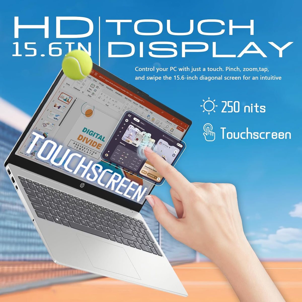 HP 15.6 Touchscreen Laptop Computer for Business & Student, Intel 13th Gen Core i3(Up to 4.5GHz), HD Touch Display, 64GB RAM, 2TB SSD, AI Copilot, Win 11 Pro, W/REDRAGON Patent Kit