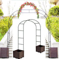 Garden Rose Arch, Pergola Garden Pavilion, Indoor and Outdoor Wedding Party Decoration, with A Pair of Rattan Boxes