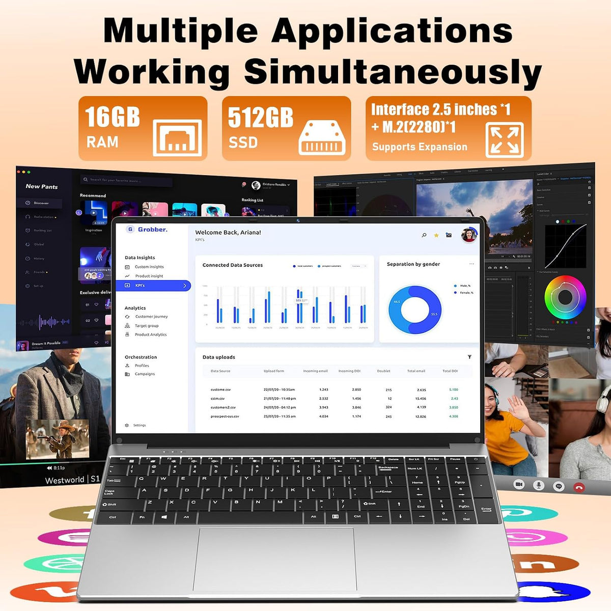 Core i5 Laptop Computer 2026 New, 15.6 Inch Window 11 Pro Lap Top PC 16GB RAM 512GB SSD, 2-Year Warranty, Office 365, FHD 1920*1080 IPS Display, Backlit Keyboard, WiFi5 BT4.2 USB, UHD Graphic